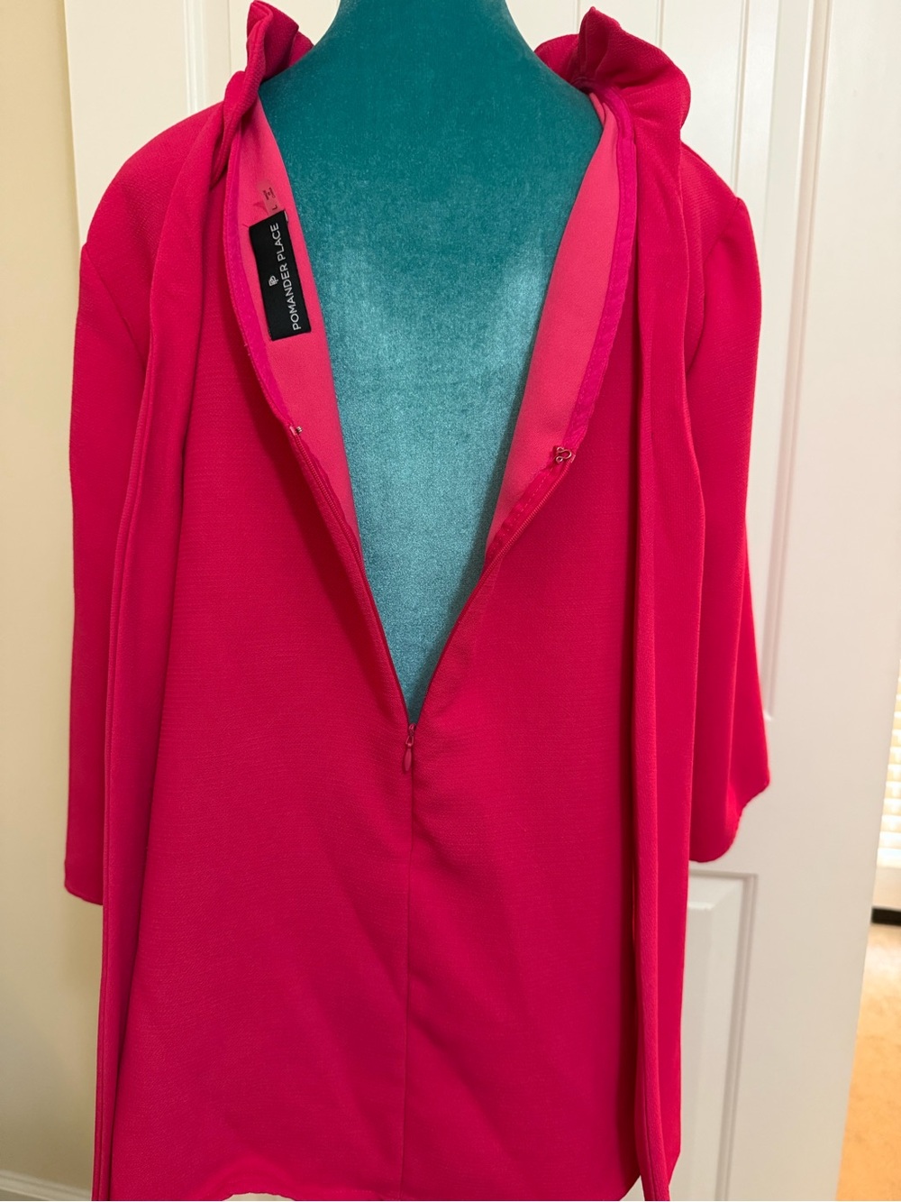 Pomander Place Fuchsia Tie-Neck Blouse - Picture 7 of 13
